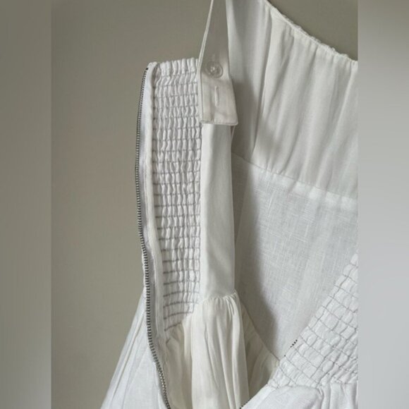 NEW Reformation Balia Linen Sleeveless Midi Dress in White | US 4 UK 8 - Picture 13 of 16